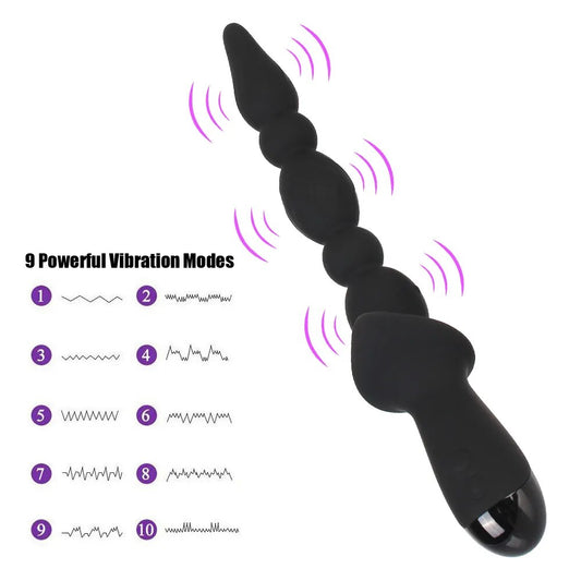 Silicone vibrating anal beads